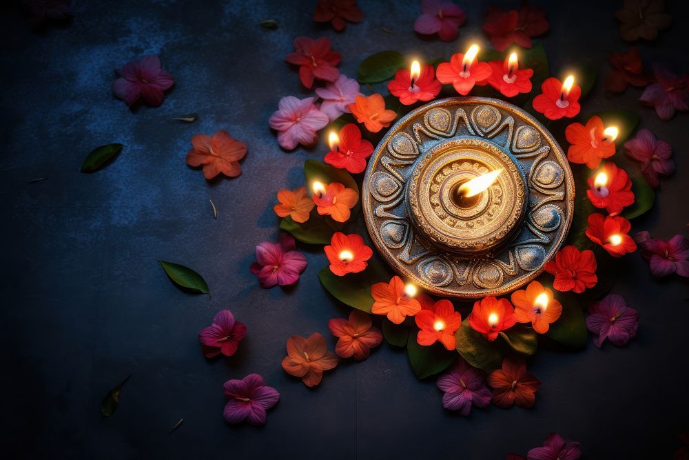 Diwali light illuminated celebration. AI generated Image by rawpixel.