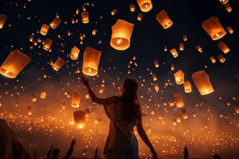 Lantern festival lighting flying