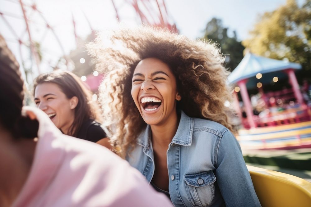 Laughing adult park fun. AI generated Image by rawpixel.