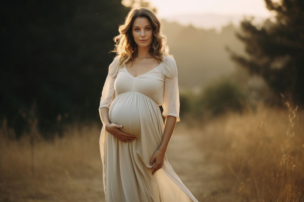 Pregnant portrait fashion nature. AI generated Image by rawpixel.