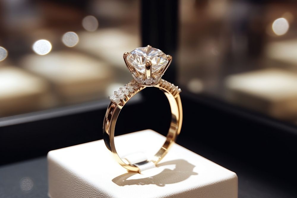 Diamond jewelry ring gemstone. AI generated Image by rawpixel.