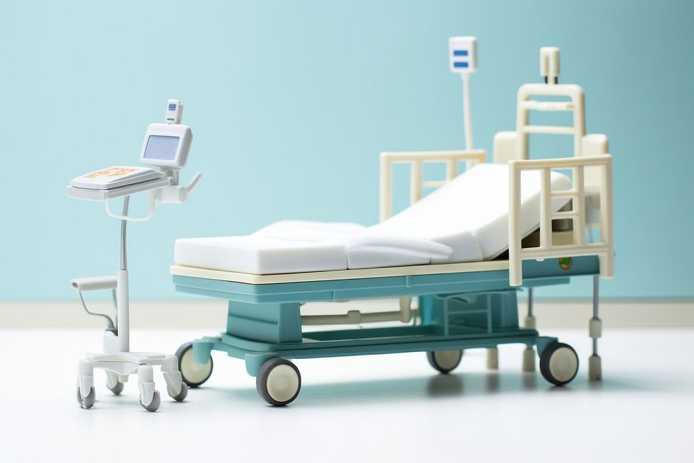 Hospital furniture clinic bed. AI generated Image by rawpixel.