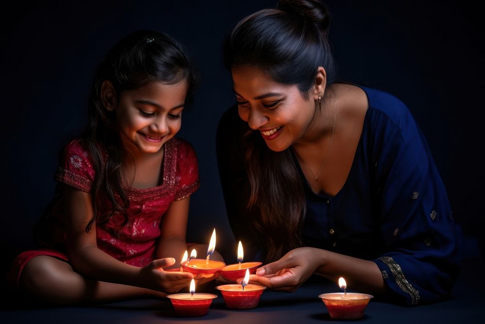 Lighting festival family candle. AI generated Image by rawpixel.