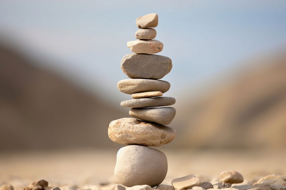 Rock balance pebble nature. AI generated Image by rawpixel.