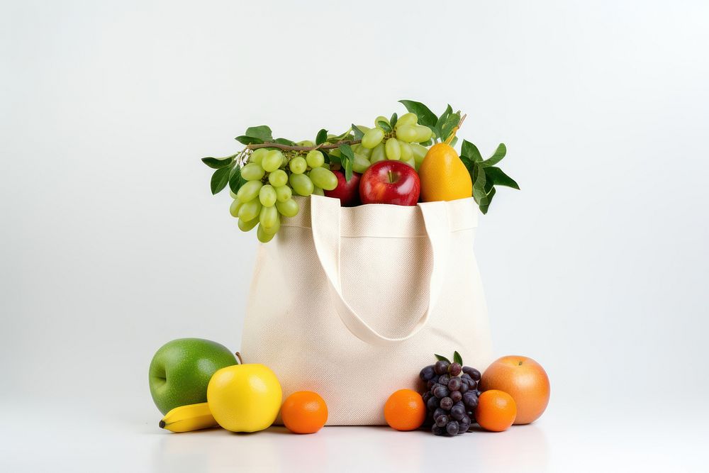 Fruit bag organic grapes. AI generated Image by rawpixel.