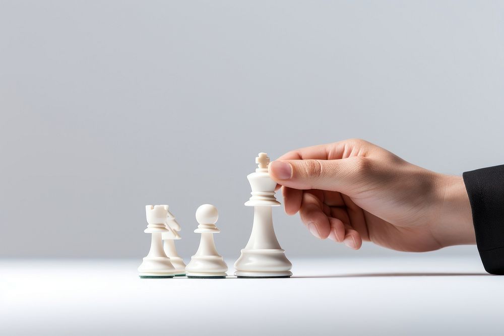 Chess game hand intelligence. AI generated Image by rawpixel.