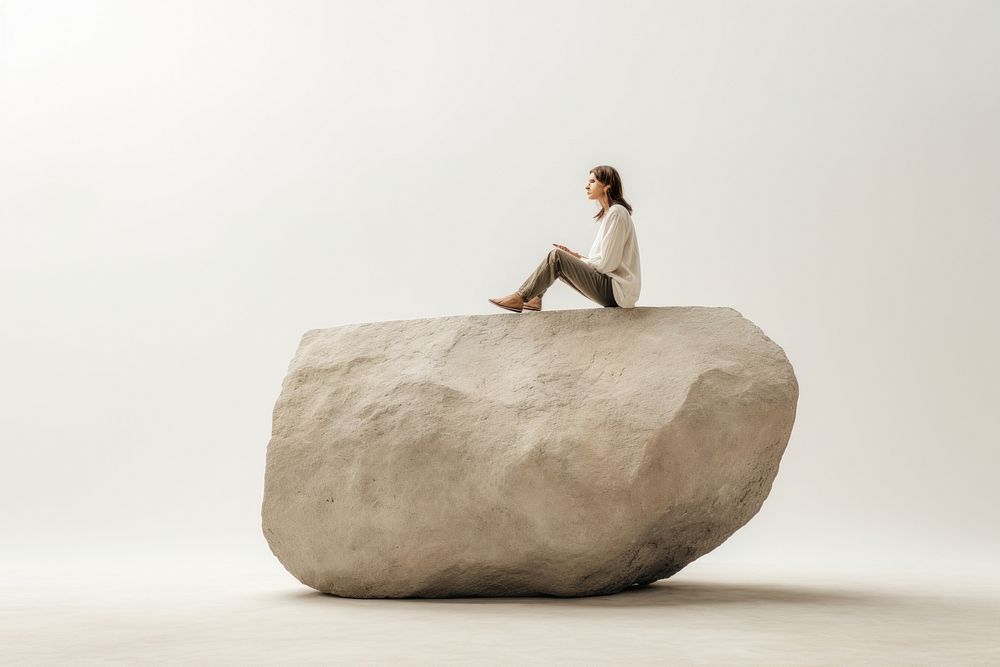 Sitting adult photo rock. AI generated Image by rawpixel.