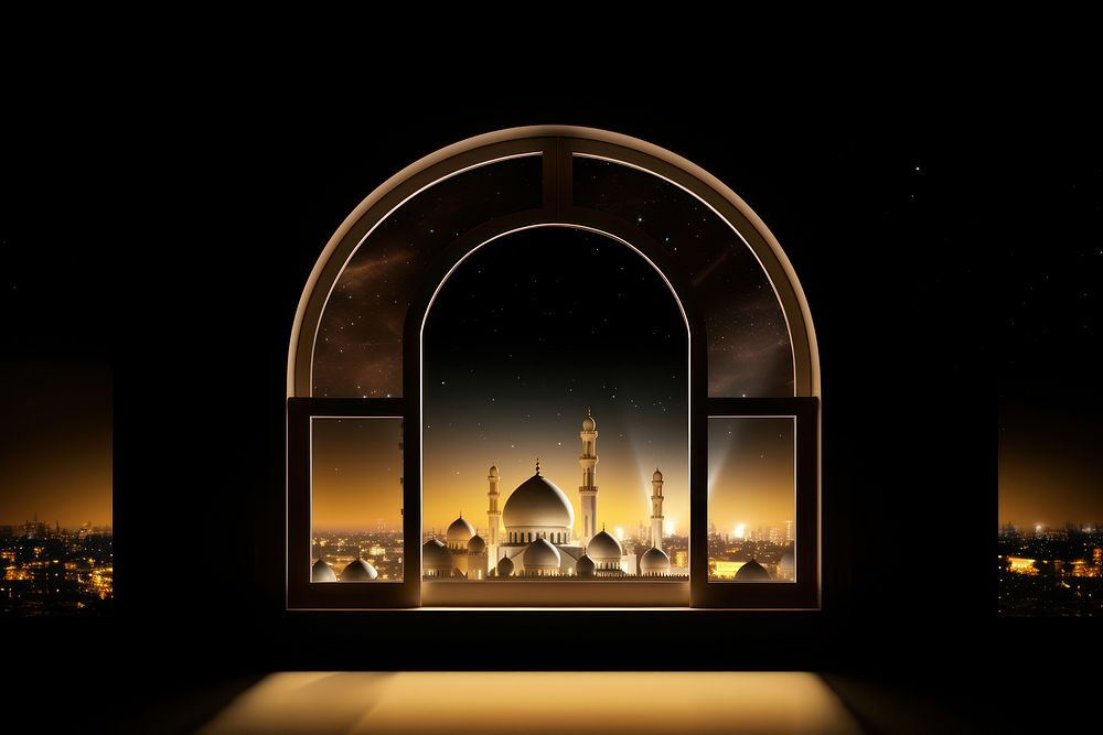 Window architecture building mosque. AI generated Image by rawpixel.