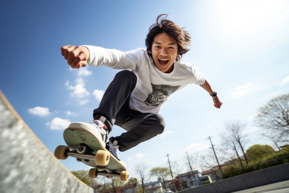 Skateboard skateboarding skateboarder transportation. AI generated Image by rawpixel.