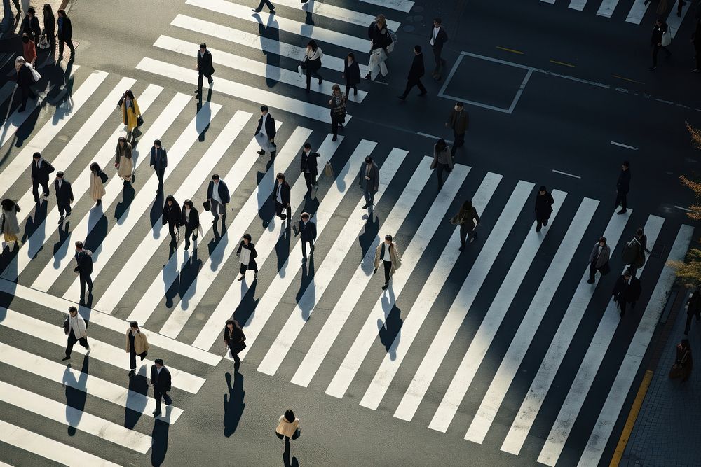 Crossing outdoors walking road. AI generated Image by rawpixel.