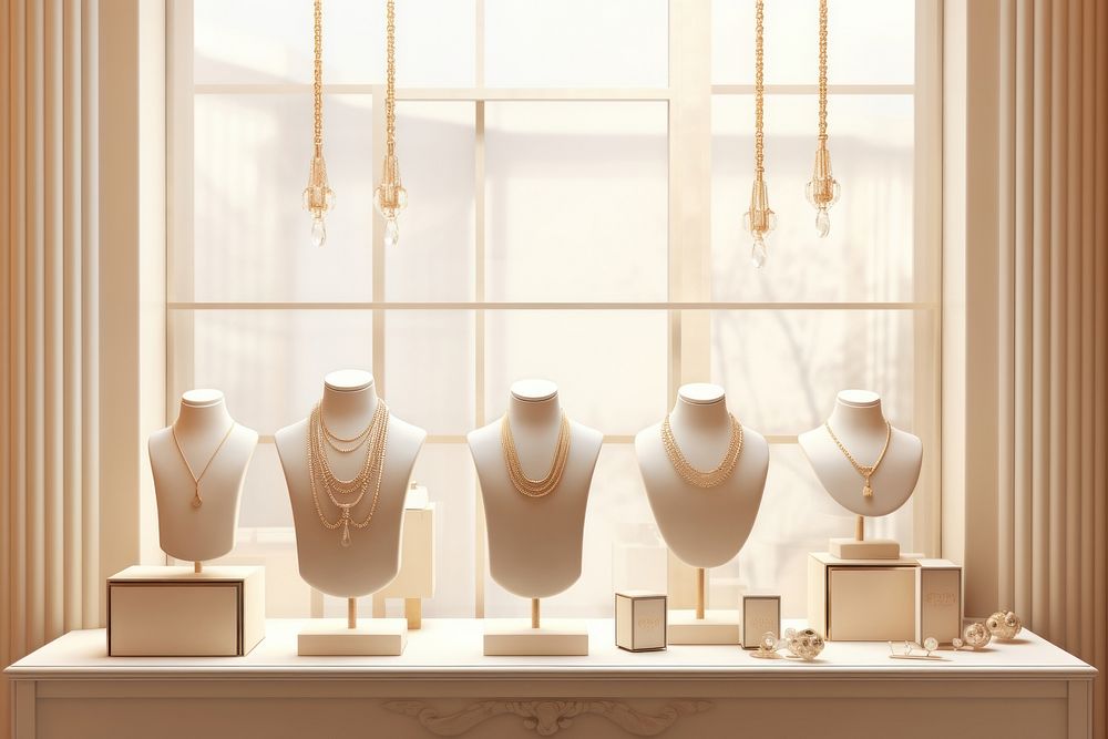 Jewelry necklace boutique architecture. AI generated Image by rawpixel.