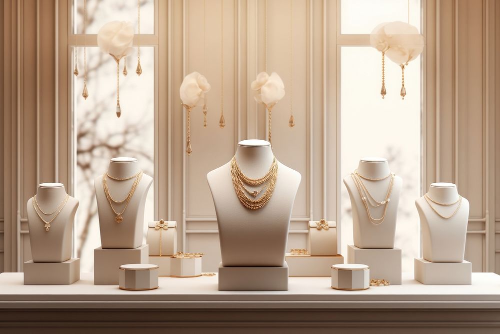 Jewelry necklace arrangement accessories. AI generated Image by rawpixel.
