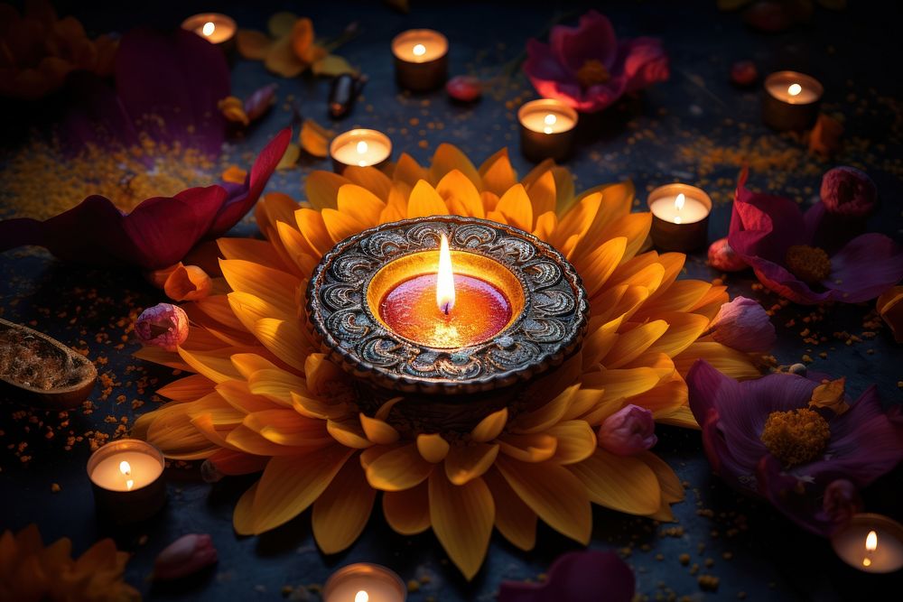 Decoration festival candle diwali. AI generated Image by rawpixel.