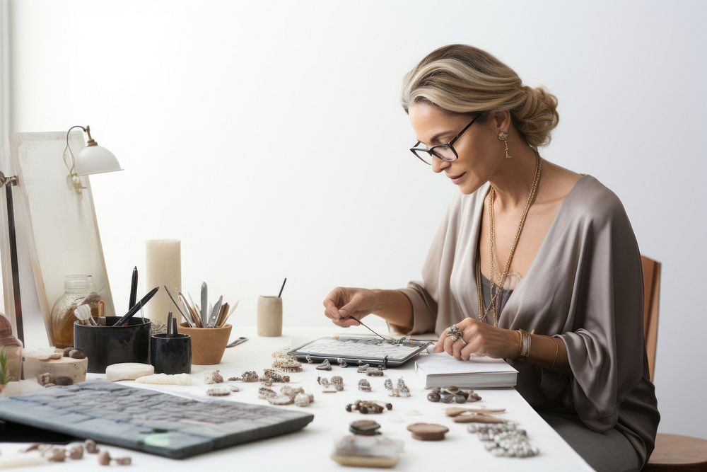 Jewelry table adult woman. AI generated Image by rawpixel.