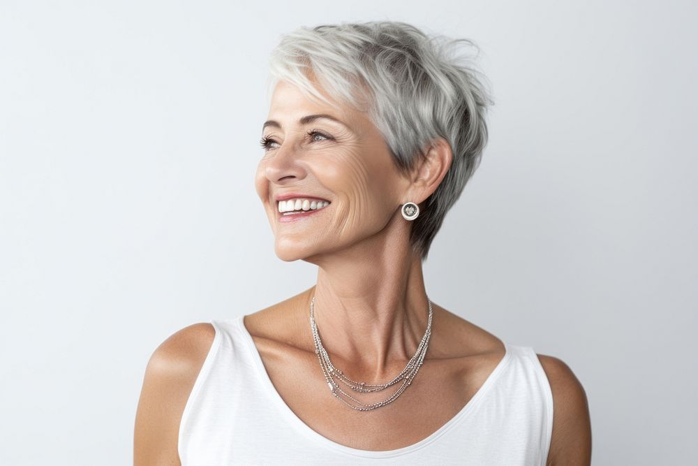 Jewelry necklace adult smile. AI generated Image by rawpixel.