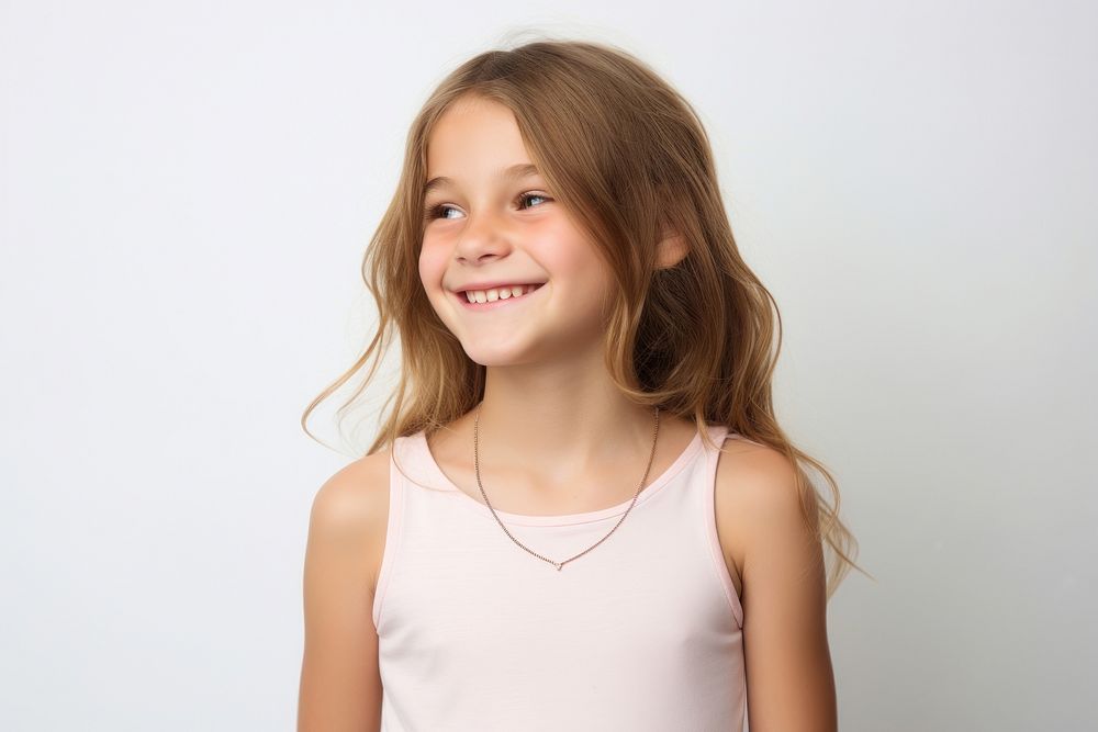 Necklace portrait jewelry child. AI generated Image by rawpixel.