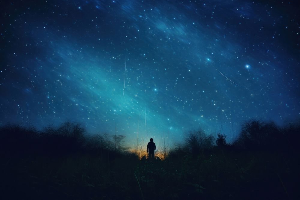 Nature night sky silhouette. AI generated Image by rawpixel.