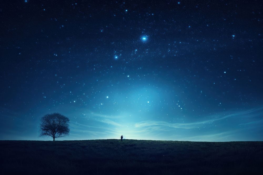 Nature night sky landscape. AI generated Image by rawpixel.