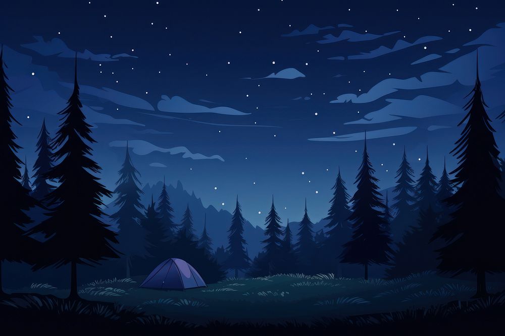 Night outdoors camping nature. AI generated Image by rawpixel.