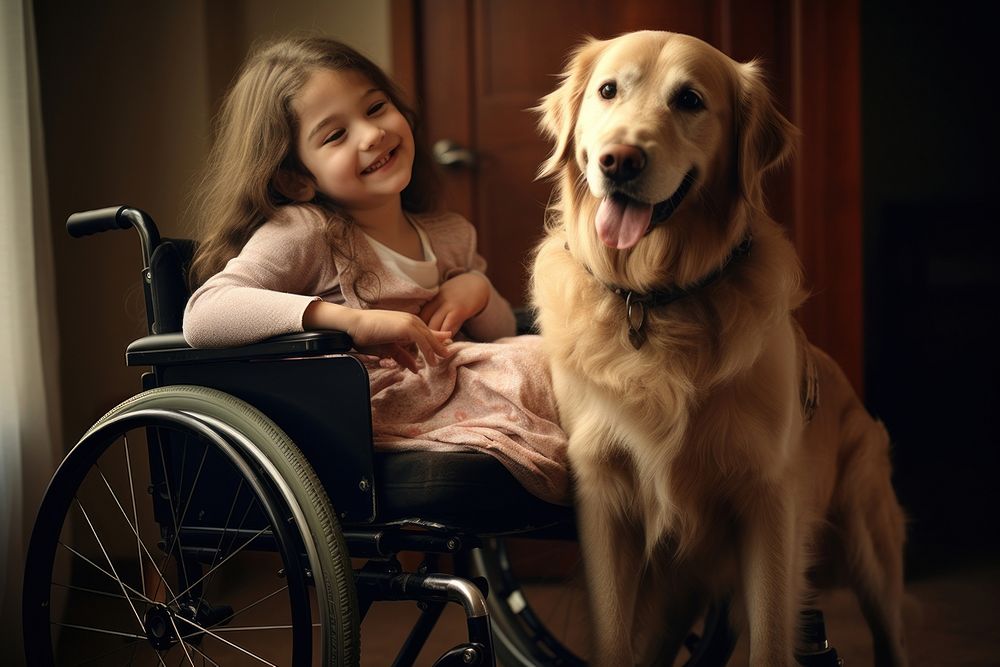 Wheelchair dog mammal animal. AI generated Image by rawpixel.
