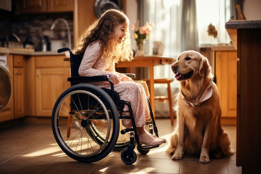 Dog wheelchair mammal animal. AI generated Image by rawpixel.