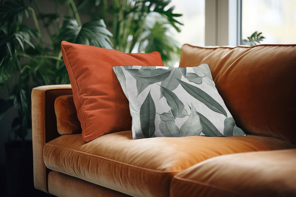 Cushion cover mockup, home decor psd