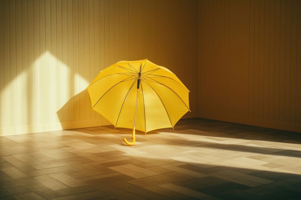 Floor umbrella flooring yellow. AI generated Image by rawpixel.