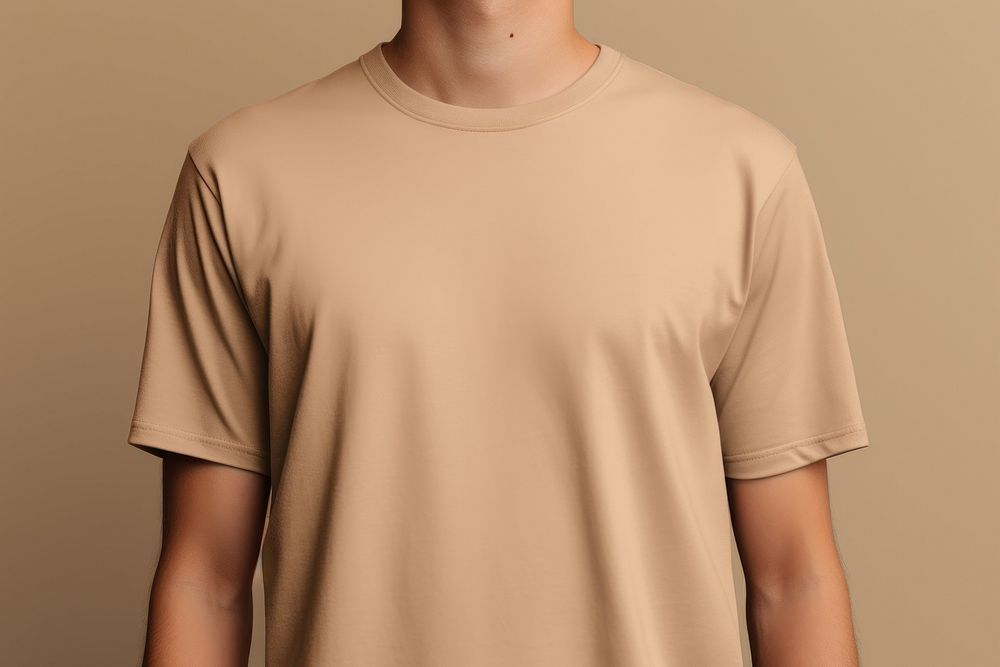 T-shirt sleeve brown midsection. AI generated Image by rawpixel.