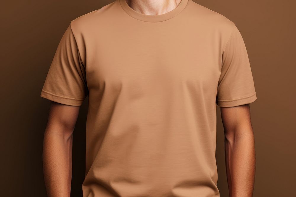 T-shirt sleeve brown midsection. 