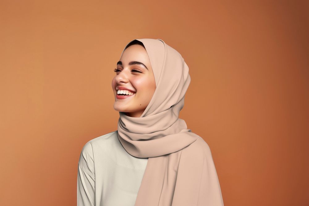 Women's hijab scarf mockup psd