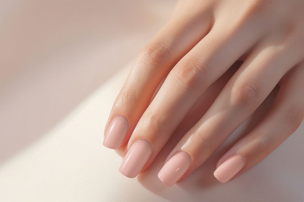 Pink nails manicure, women's beauty