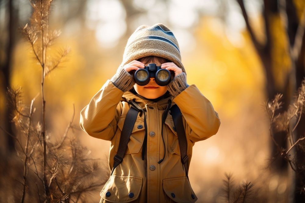 Binoculars portrait holding forest. AI generated Image by rawpixel.