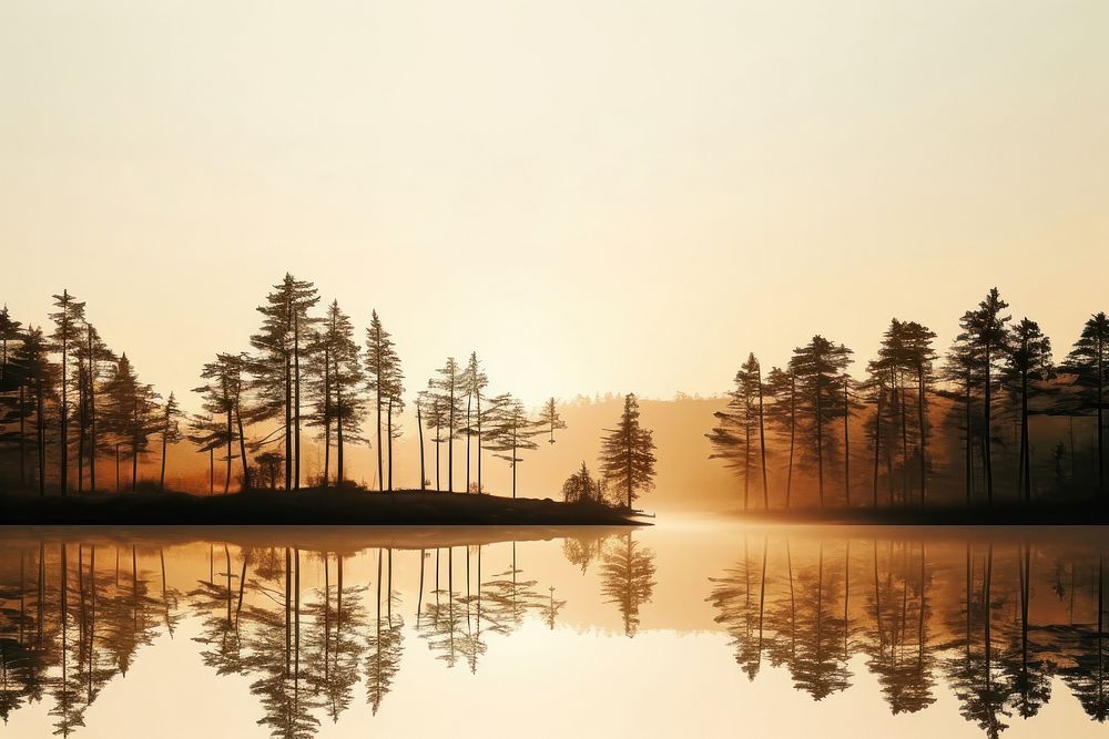 Nature forest silhouette landscape. AI generated Image by rawpixel.