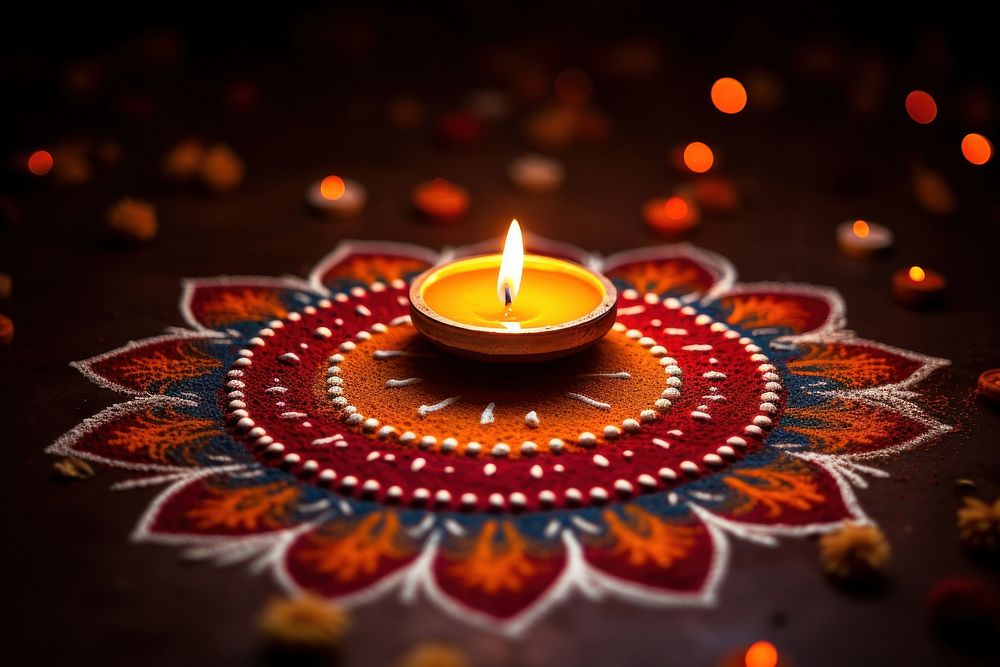 Festival candle diwali nature. AI generated Image by rawpixel.