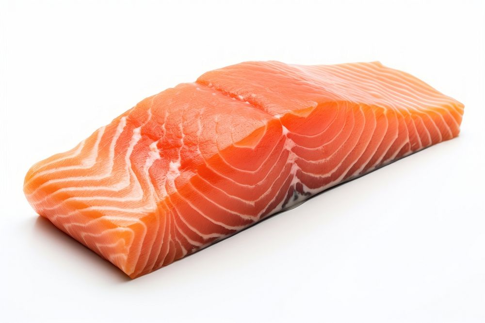 Salmon seafood white background freshness. 