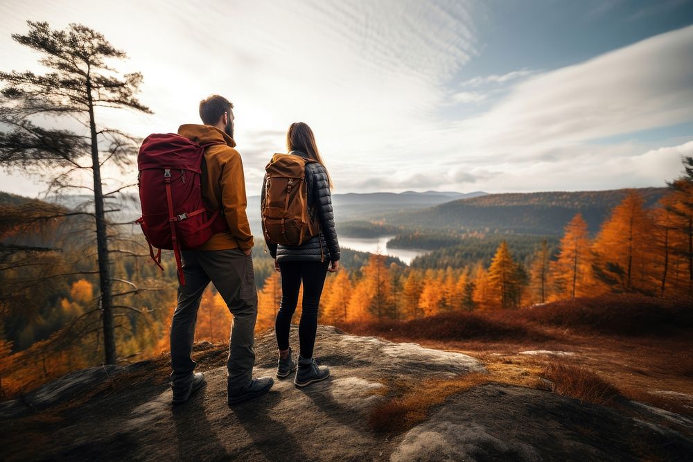 Adventure outdoors backpack walking. AI generated Image by rawpixel.