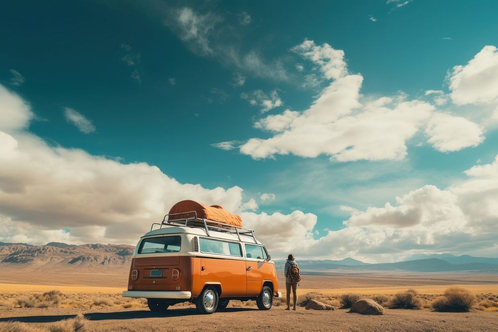 Vacation vehicle road sky. 