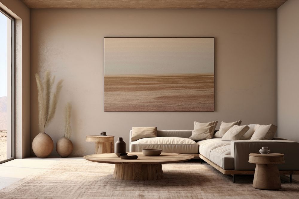 Cozy living room, aesthetic interior design