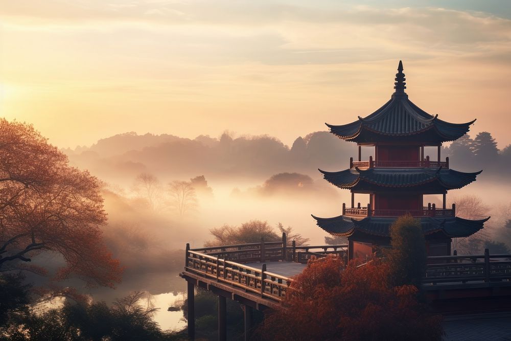 Pagoda architecture building outdoors. 