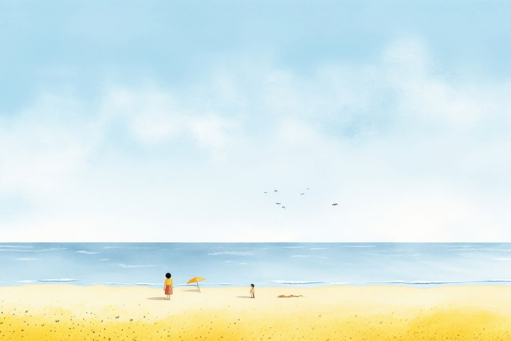 Beach outdoors horizon nature. AI generated Image by rawpixel.