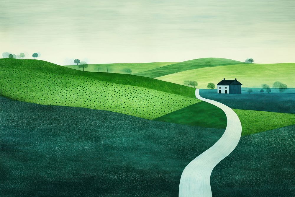Green road architecture countryside. AI generated Image by rawpixel.