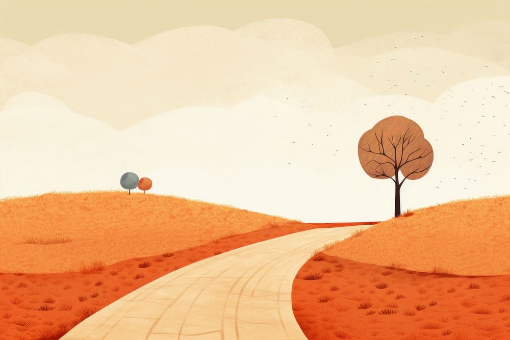 Road landscape outdoors nature. AI generated Image by rawpixel.