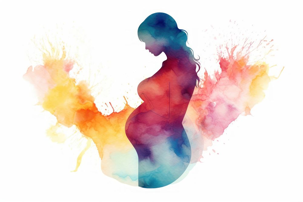 Silhouette abstract pregnant adult. AI generated Image by rawpixel.