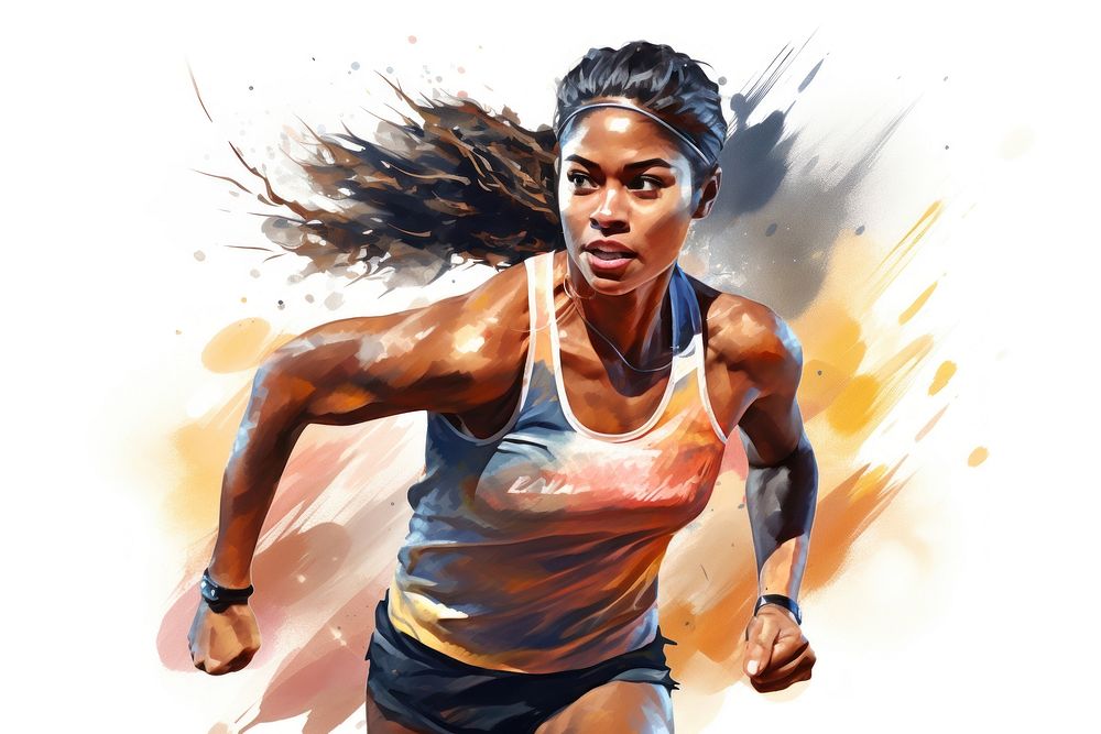 Running jogging athlete determination. AI generated Image by rawpixel.