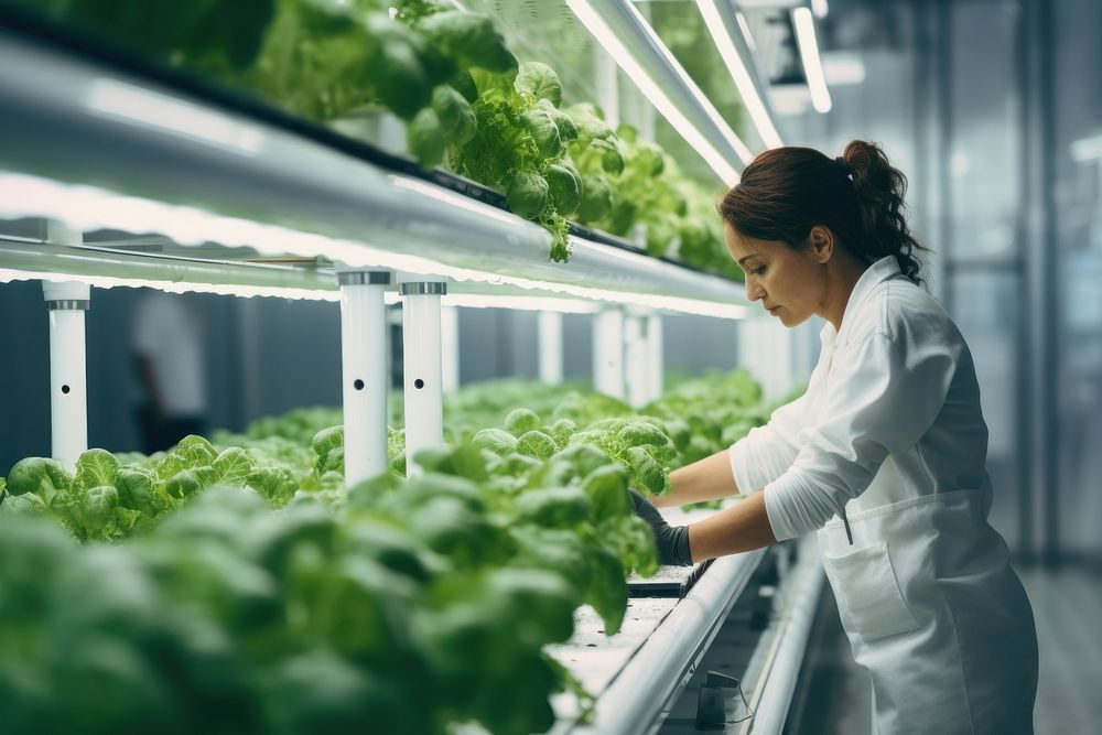 Working adult woman farm. 