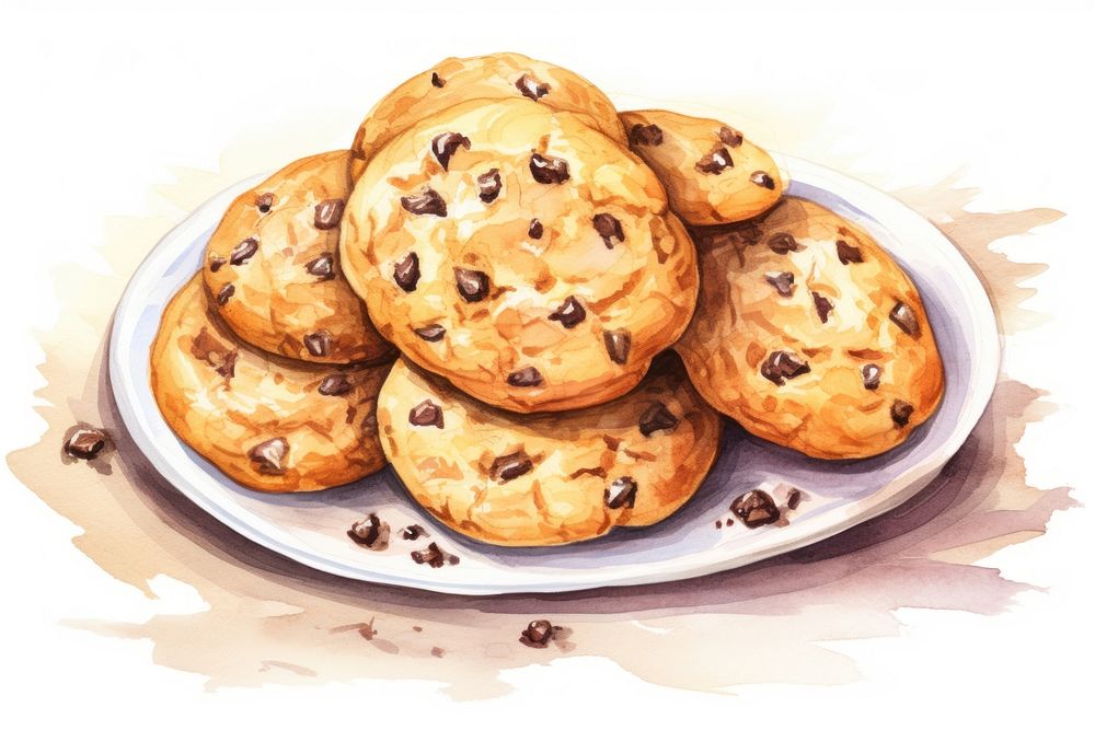 Cookie dessert plate food. AI generated Image by rawpixel.