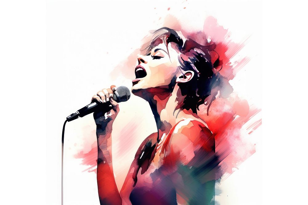Microphone singer adult performance. AI generated Image by rawpixel.
