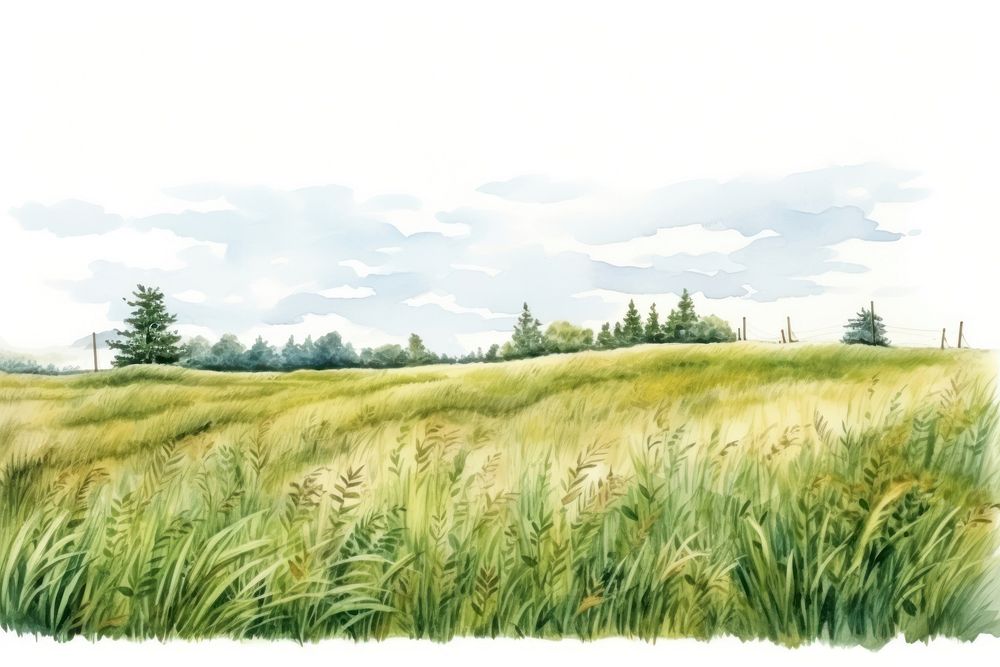 Grassland landscape outdoors nature. AI generated Image by rawpixel.