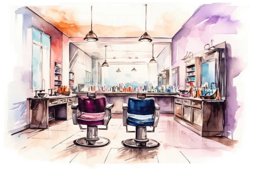 Architecture barbershop chair paper. AI generated Image by rawpixel.