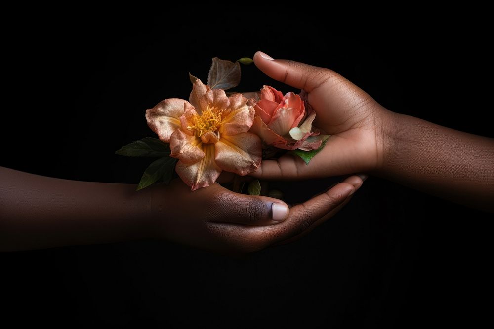 Flower hand finger plant. AI generated Image by rawpixel.